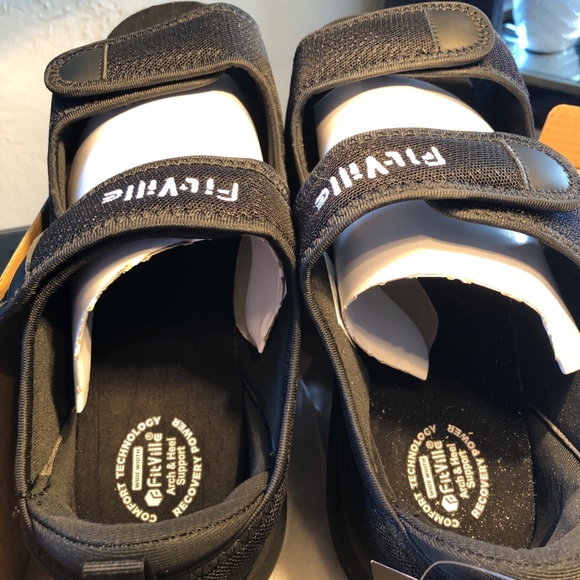 FitVille Womens Size 10W Wide or Mens 8W V3 EasyTop Recovery Sandal Arch Support - Picture 5 of 9